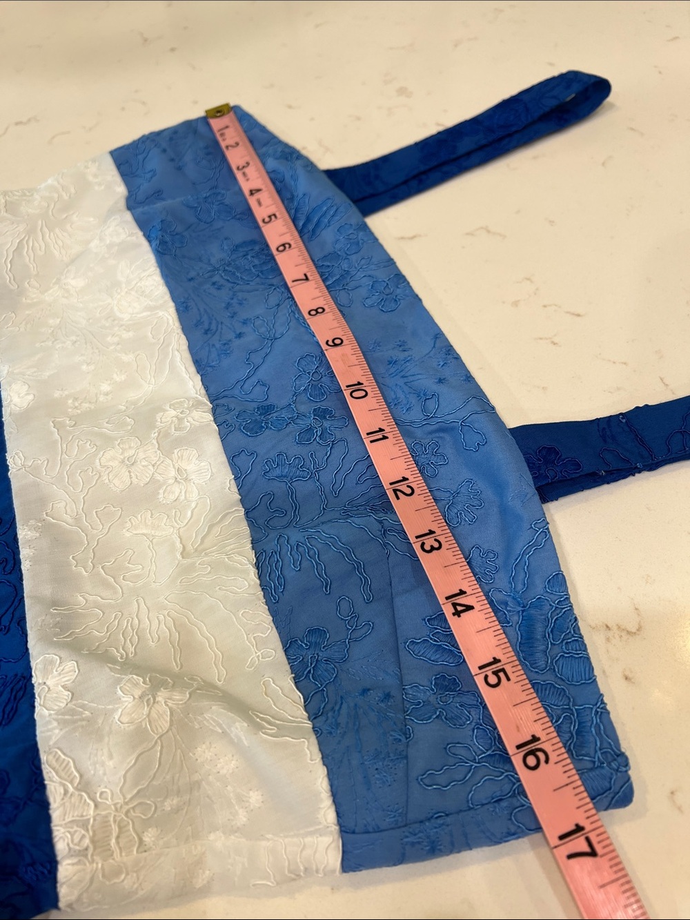 Gianni Bini Fit & Flare Sundress Blue White Embroidered Colorblock Dress NWT 6 - Picture 8 of 9